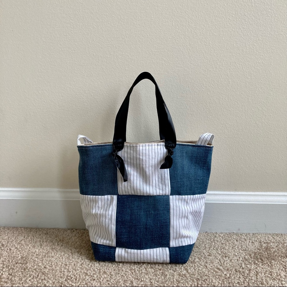 Handmade quilted tote crossbody bag